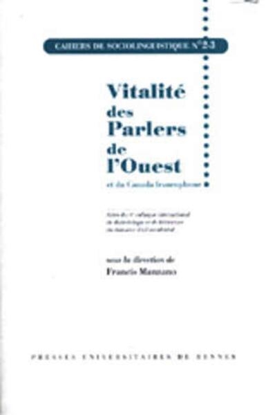 Vitalite des parlers de l ouest cahier de sociolinguistique n?2/3 - Image principale