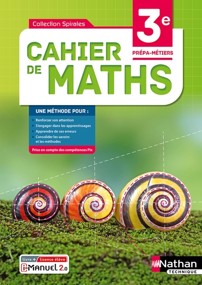 Cahier de maths 3e prépa-métiers - livre + licence élève - 2021 - Image principale