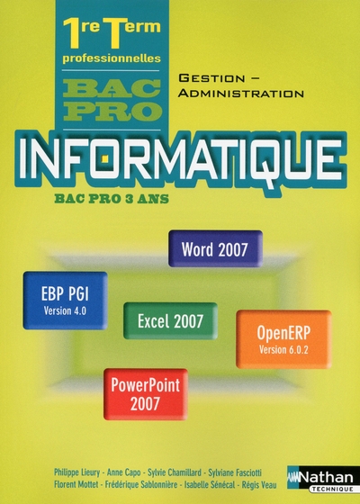 Informatique - bac pro gestion-administration office 2007 et pgi élève - Image principale