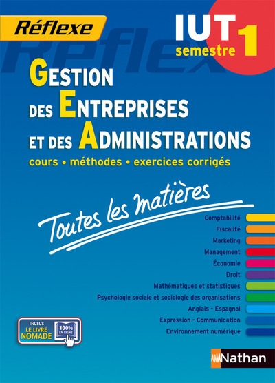 Toutes les matières iut gestion des entreprises et des administrations - semestre 1 réflexe iut - Image principale