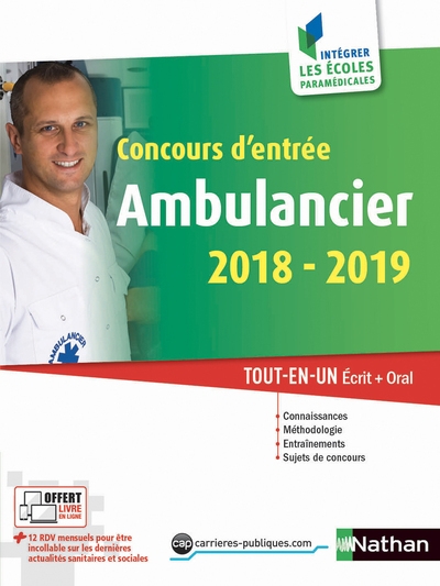 Concours d'entrée ambulancier 2018/2019 - numéro 49 intégrer les écoles paramédicales - 2018 - Image principale