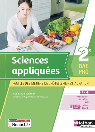 Sciences appliquées 2e bac pro mhr - livre + licence élève - 2021 - Image principale