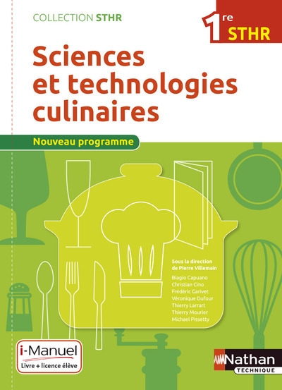 Sciences et technologies culinaires 1ère (sthr) - livre + licence élève - 2016 - Image principale