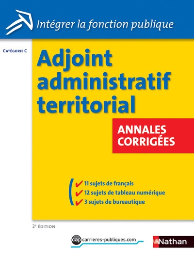 Adjoint administratif territorial - annales corrigées intégrer la fonction publique - Image principale