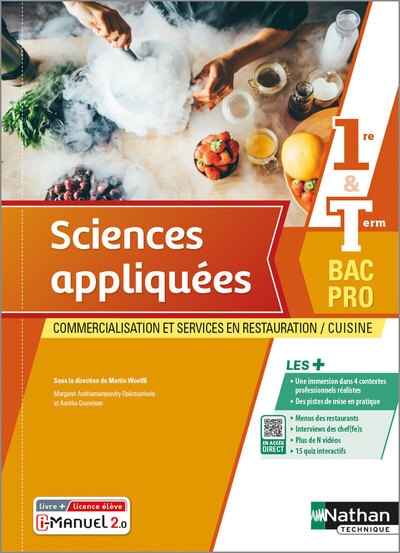 Sciences appliquées - 1re et term bac pro cuisine bac pro csr - livre + licence élève 2022 - Image principale