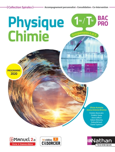 Physique-chimie 1re/term bac pro - groupements 3/4/5/6 (manuel) - (spirales) livre + lic. élève - Image principale