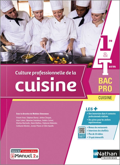 Culture professionnelle de la cuisine 1re/term bac pro cuisine - livre + licence élève 2022 - Image principale