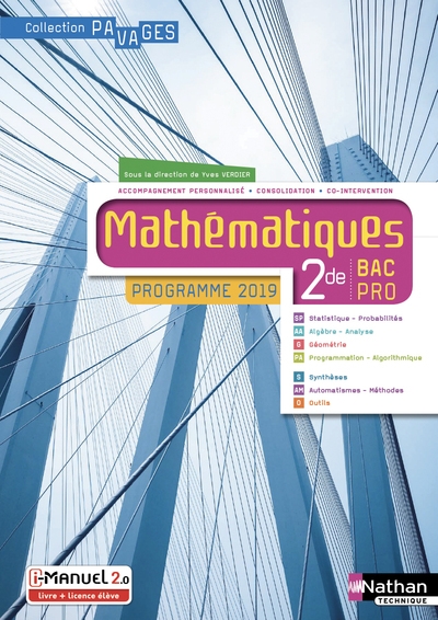 Mathématiques 2e bac pro (pavages) livre + licence 2019 - Image principale