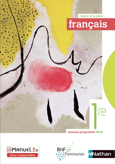 Français 1ère (l'esprit et la lettre) livre + licence élève 2019 - Image principale