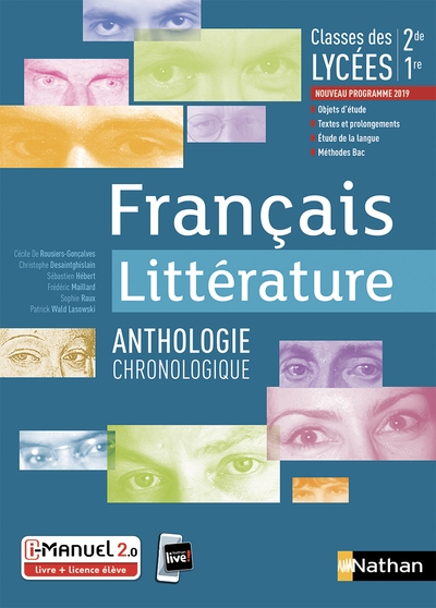 Français - littérature - anthologie chronologique - 2ème/1ère - livre + licence élève 2019 - Image principale