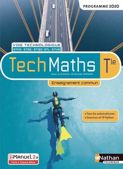 Techmaths term - voie technologique - enseignement commun - livre + licence élève - 2020 - Image principale