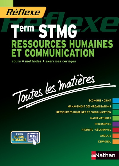 Ressources humaines et communication term stmg (toutes les matieres) reflexe n01 2014 - Image principale