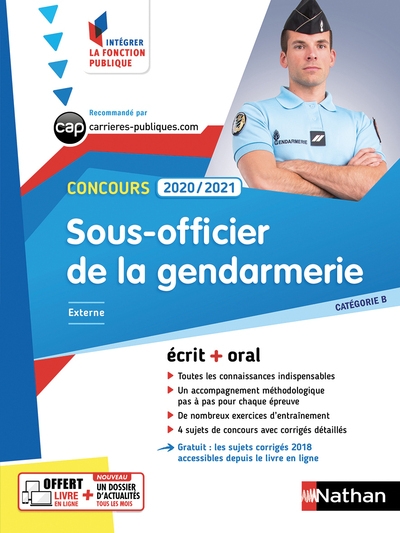 Concours sous-officier de la gendarmerie 2020/2021- cat b n°23 (intégrer fonction publique) - 2019 - Image principale