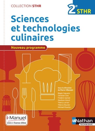 Sciences et technologies culinaires 2ème (sthr) - livre + licence élève - 2016 - Image principale