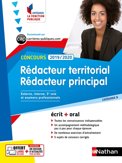 Concours rédacteur territorial et rédacteur principal - catégorie b (intégrer la fonction publique) - Image principale