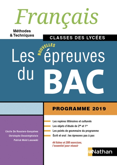 Français - les épreuves du bac - classes des lycées (français m et t) - elève - 2019 - Image principale