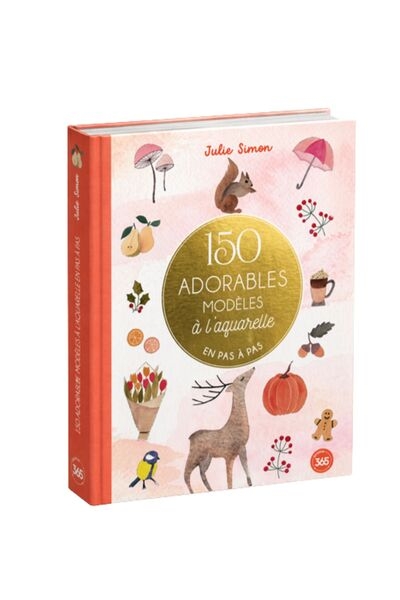 150 adorables modèles à l'aquarelle en pas à pas - Image principale