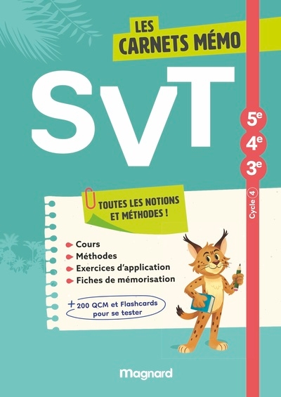 Carnet mémo svt 5e- 4e- 3e (2026) - cahier élève - Image principale