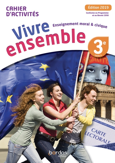 Vivre ensemble collège enseignement moral et civique 3e 2019 cahier d'activités de l'élève - Image principale