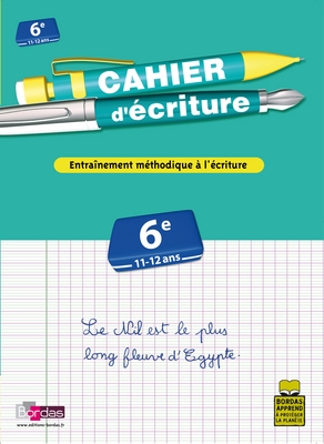 Cahier d'ecriture 6e 11-12ans - entrainement methodique a l'ecriture - Image principale