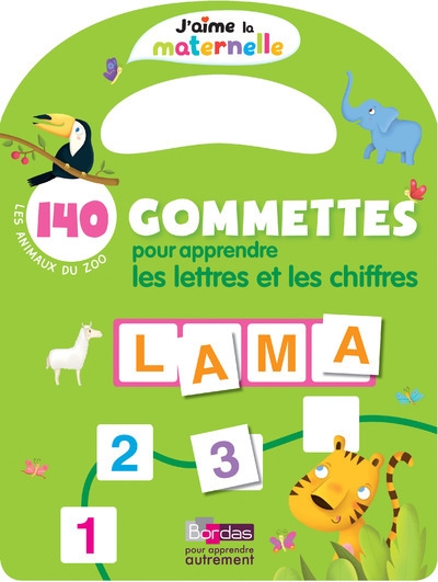 J'aime la maternelle - 140 gommettes pour apprendre les lettres et les chiffres les animaux du zoo - Image principale