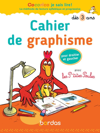 Cocorico je sais lire ! - cahier de graphisme avec les p'tites poules pour droitier et gaucher - Image principale