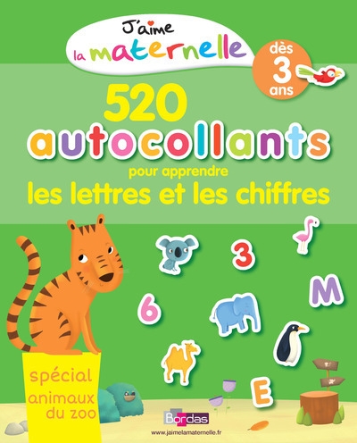 J'aime la maternelle - 520 autocollants pour apprendre lettres et chiffres - spécial animaux du zoo - Image principale