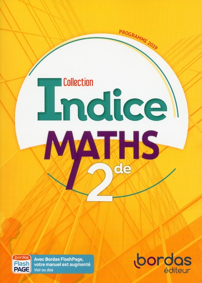 Indice maths 2de 2019 - manuel de l'élève - Image principale