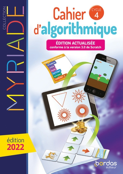 Myriade - cahier d'algorithmique - cycle 4 - 2022 - elève - Image principale