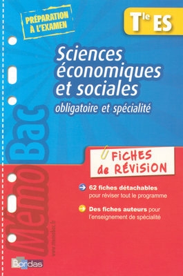 Memobac fiches revisions sciences economiques et sociales terminale es obligatoire et specialite - Image principale