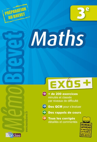 Memobrevet exos + maths 3e - Image principale