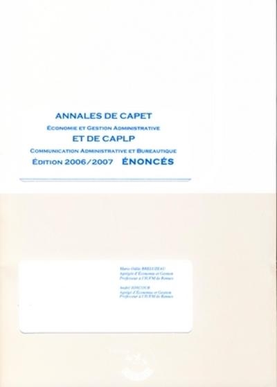 Annales de capet economie & gestion administrative, & de caplp communication adm - Image principale