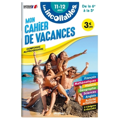 Cahier de vacances 2026 - les incollables - 6e à 5e - 11/12 ans - Image principale