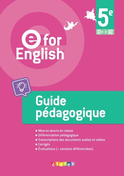 E for english - anglais 5e - ed. 2026 - guide pédagogique - Image principale