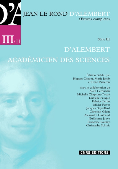 Jean le rond d'alembert - oeuvres complètes - série iii - académie des sciences - Image principale