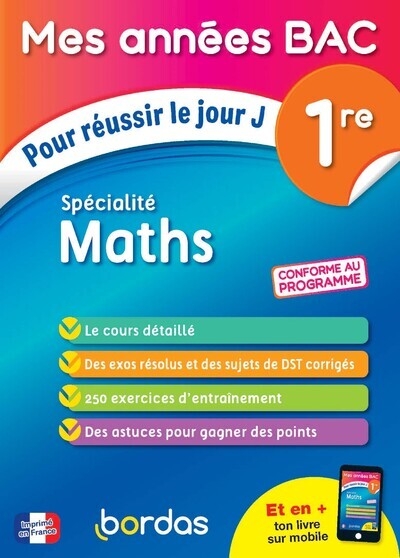 Mes années bac pour réussir le jour j spécialité maths 1re - Image principale