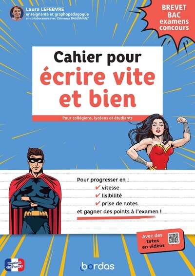 Cahier pour écrire vite et bien - brevet, bac, examens, concours - Image principale