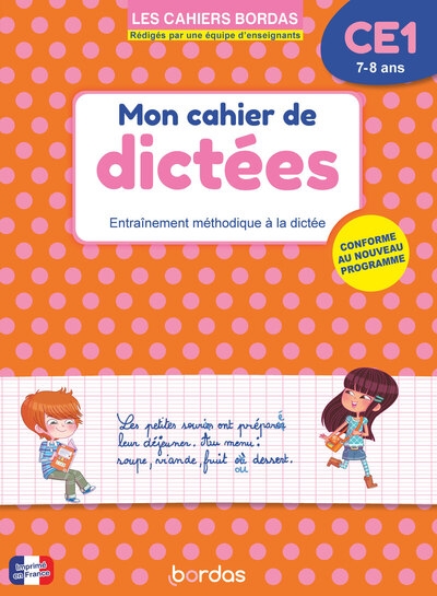 Les cahiers bordas - mon cahier de dictées ce1 - Image principale