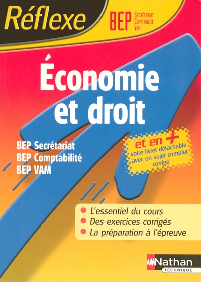 Economie et droit bep secretariat comptabilite vam + livret detachable avec sujet complet - Image principale