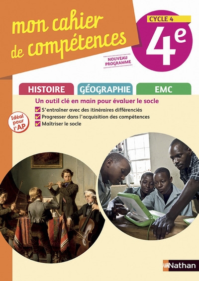 Histoire géo emc 4ème - mon cahier de compétences 2017 - Image principale