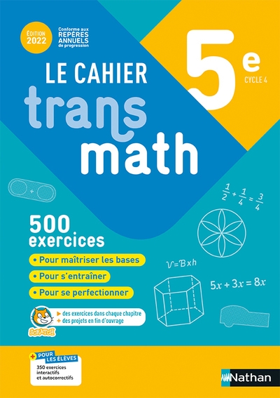 Cahier transmath 5è 2022 - cahier de l'élève - Image principale