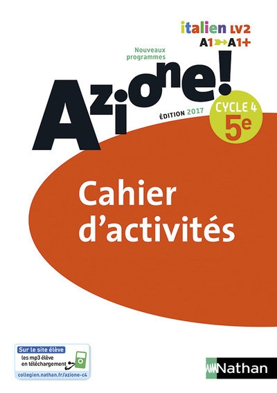 Azione ! 5ème cahier d'activités 2017 - Image principale