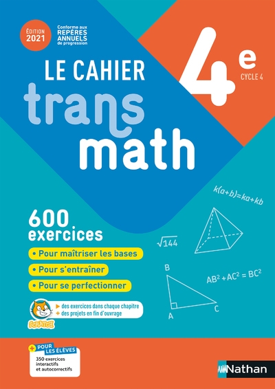 Cahier transmath 4è - cahier de l'élève 2021 - Image principale