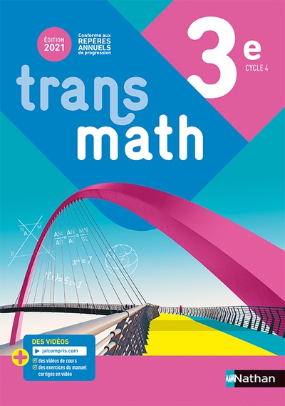 Transmath mathématiques 3e - manuel élève - 2021 - Image principale