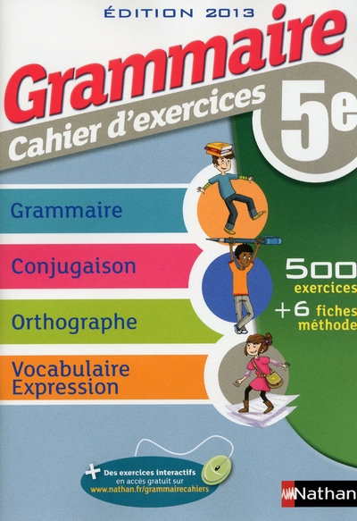 Grammaire 5e cahier d'exercices 2013 - Image principale