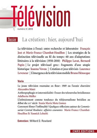 Télévision n°03 - la création : hier, aujourd'hui - Image principale