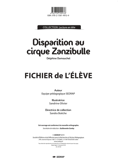 Disparition au cirque zanzibulle - le fichier - Image principale