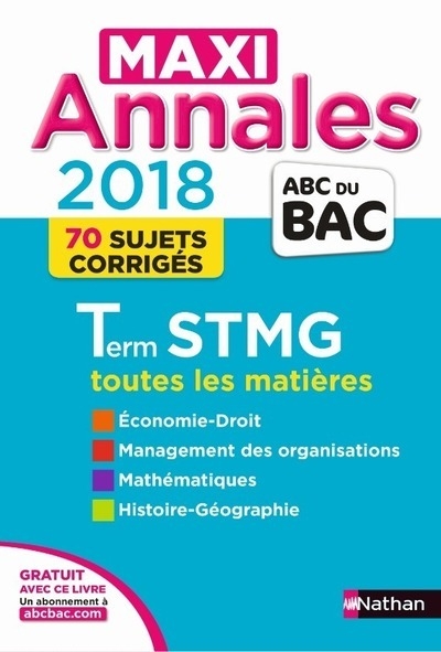 Maxi annales bac - terminale stmg - 2018 - Image principale