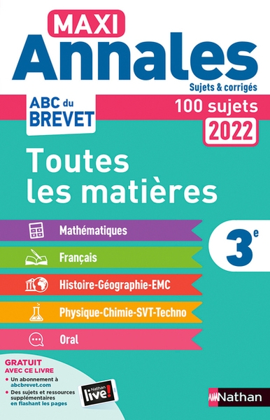 Maxi annales brevet 2022-corrigé - Image principale