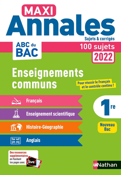 Tout en un maxi annales abc du bac 2022 -cc 1re-corrige - Image principale
